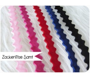 Samtborte Zickzack - Zackenlitze Samt